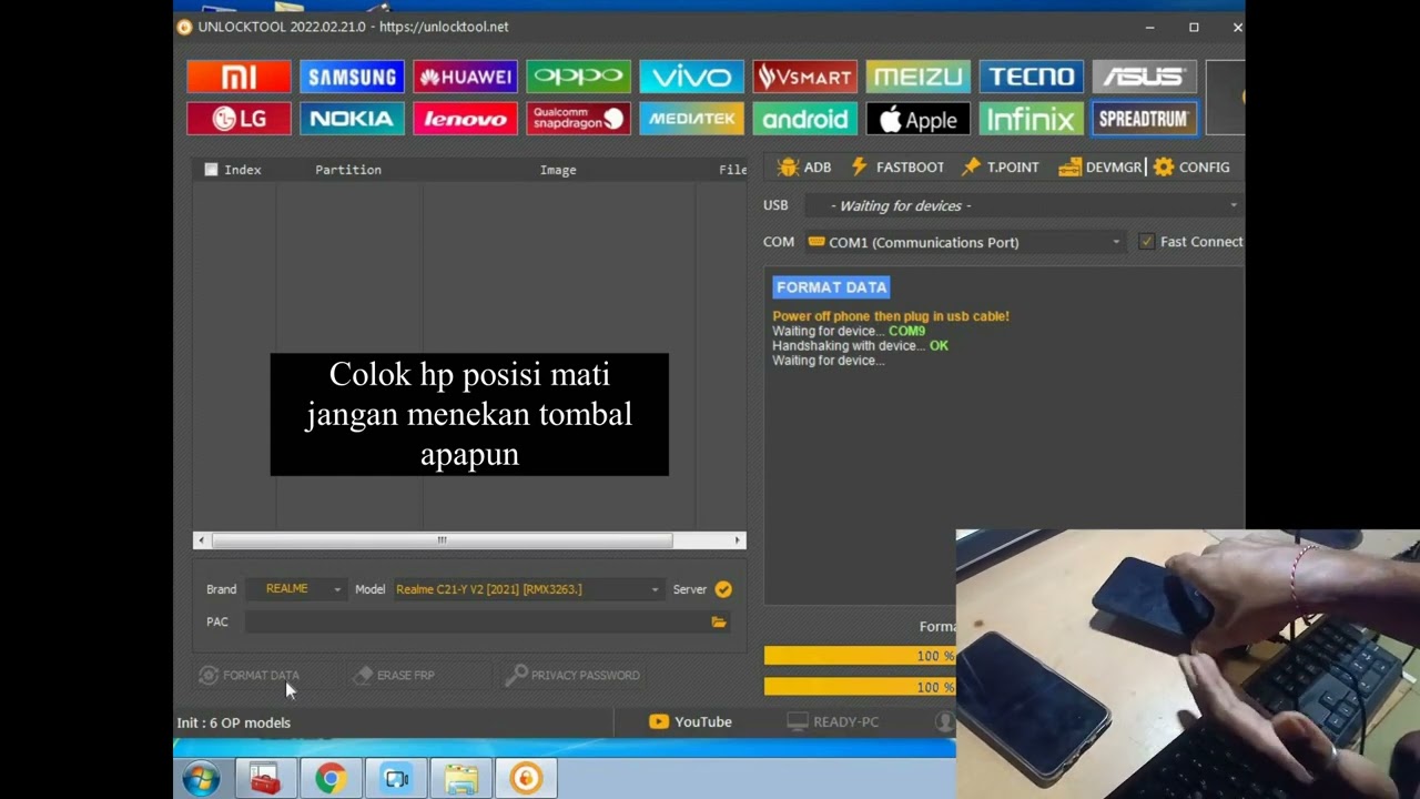 BUKA POLA REALME C21Y RMX3263 Via unlocktool