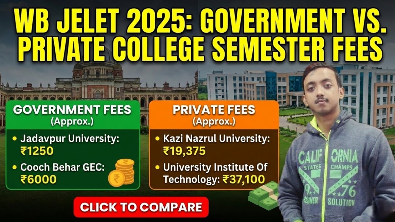 JELET 2025 Decentralized Counselling | Govt vs Private College Semester Fees Detailed Comparison 💰