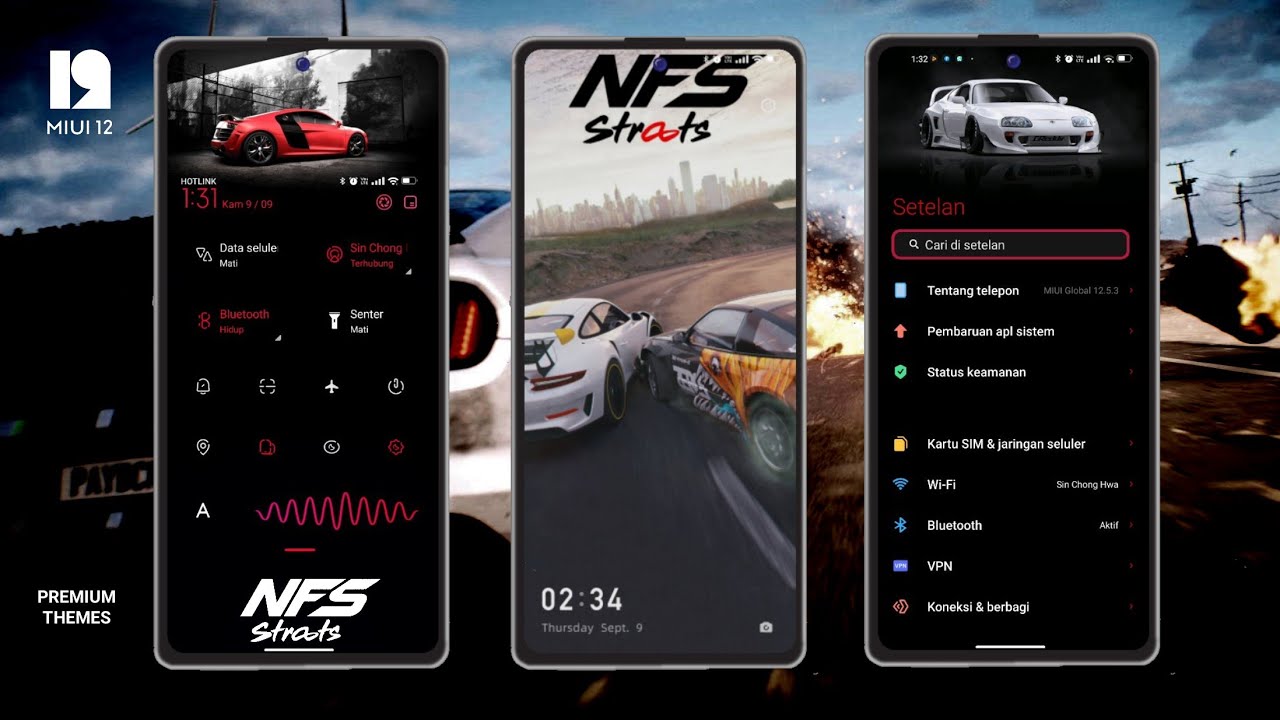MIUI 12 Themes NFS Line X PREMIUM  | MIUI Themes Store Xiaomi