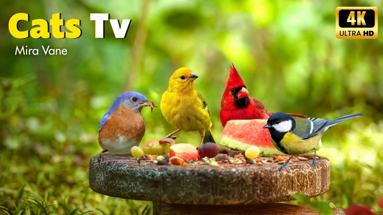Feline’s Birdwatching Party 🐱🦜 Keep Your Cat Busy with Playful Birds While You’re Away