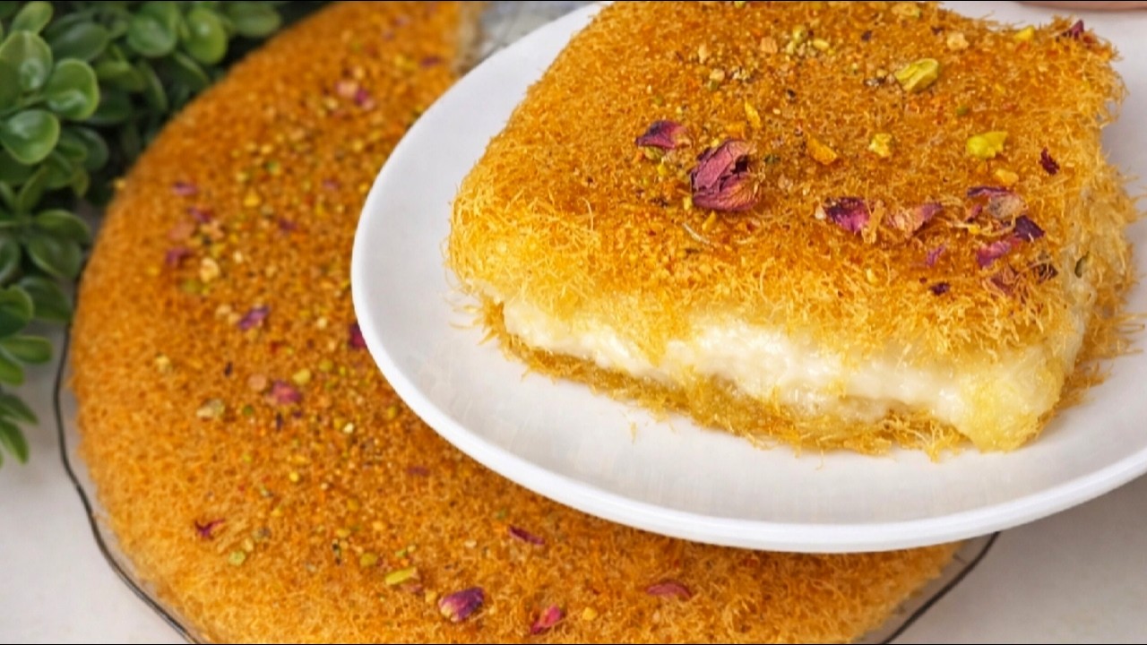 الكنافه بالقشطه بكل أسرارها على طريقة محلات الحلوانى 🫰وسر لونها وطعمها المميز بتاعه زمان سهلة وب