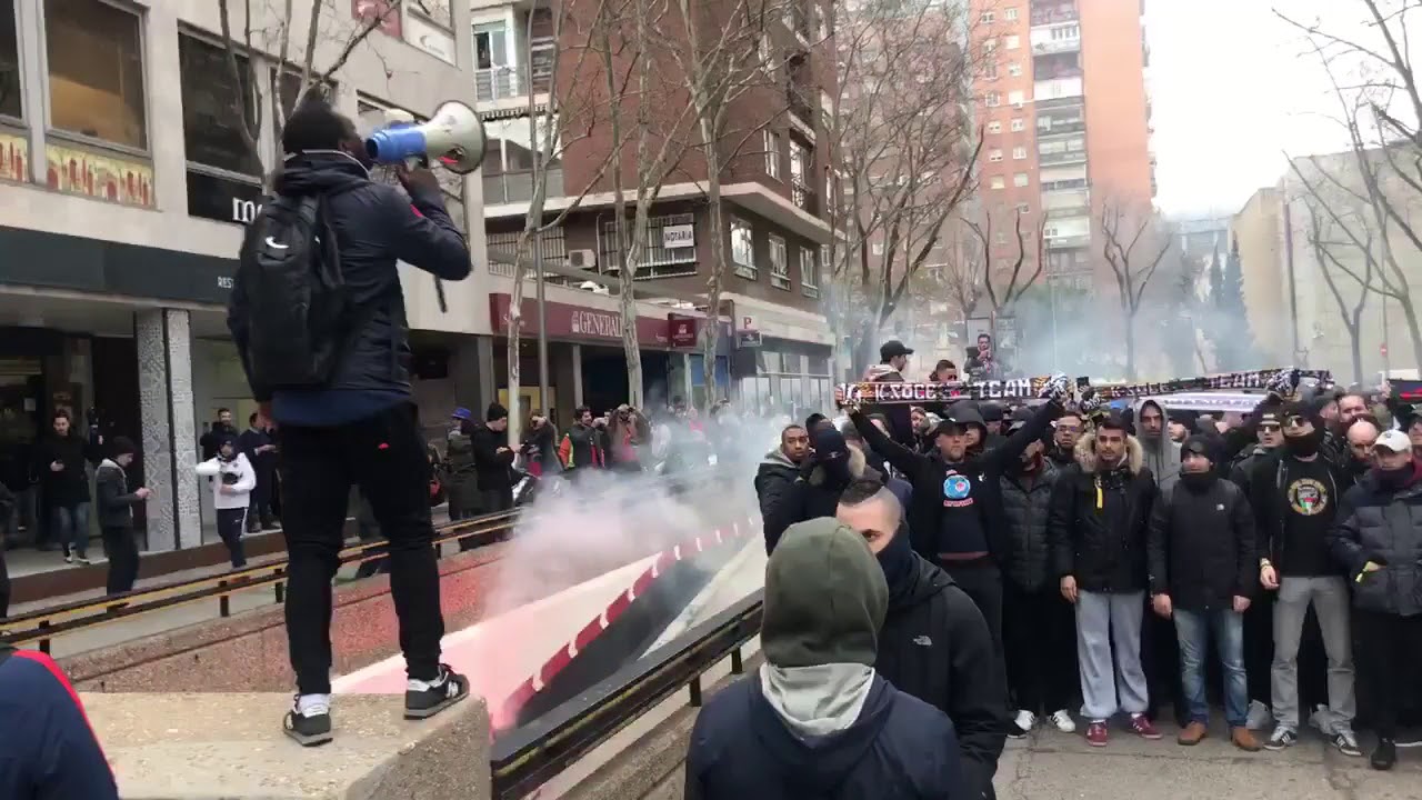 PSG Fans On The Streets Of Madrid - Real Madrid vs PSG