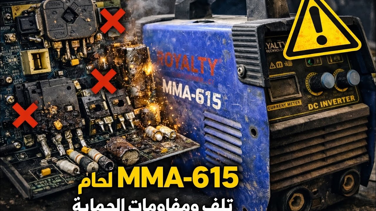 صيانة ماكينة لحام انفرتر ⚠️تالف فيها igbt ومقاولات الحماية وفيها مسارات مقطوعة 🔥