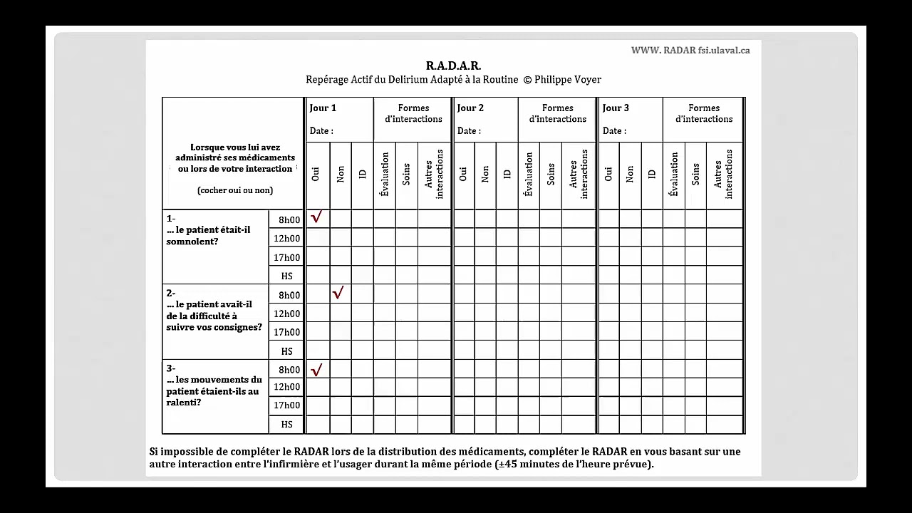 14- Formation pour utiliser l'outil RADAR à l'urgence (version 14 minutes)