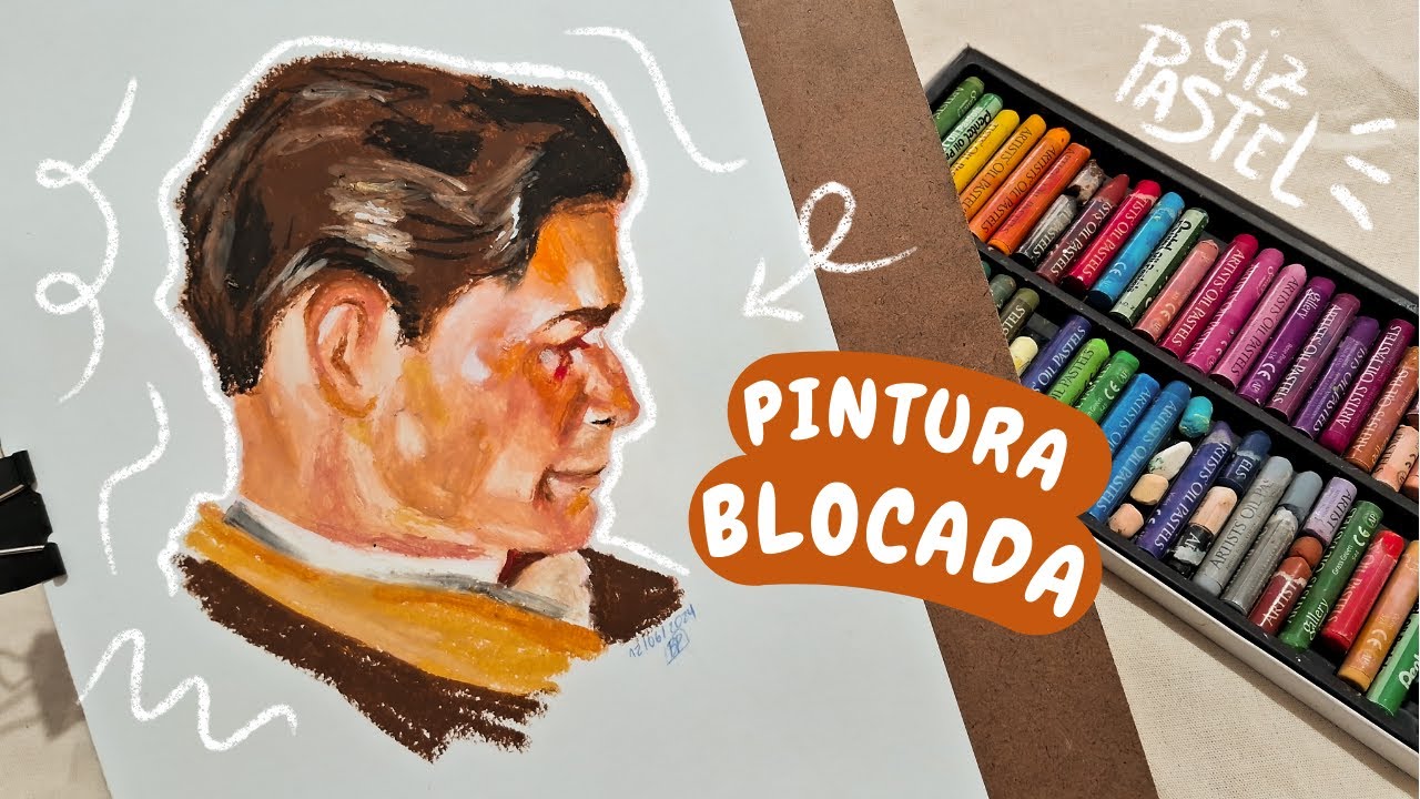 COMO USAR GIZ PASTEL OLEOSO | Técnica de pintura  para iniciantes: BLOCAGEM - Tutorial completo