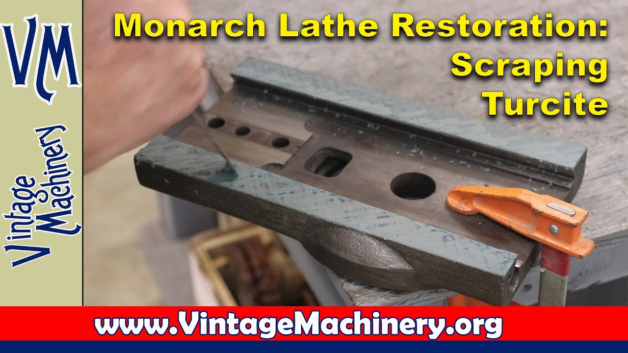 Monarch Lathe Restoration - Part 17 Scraping Turcite on a Cross Slide Bottom