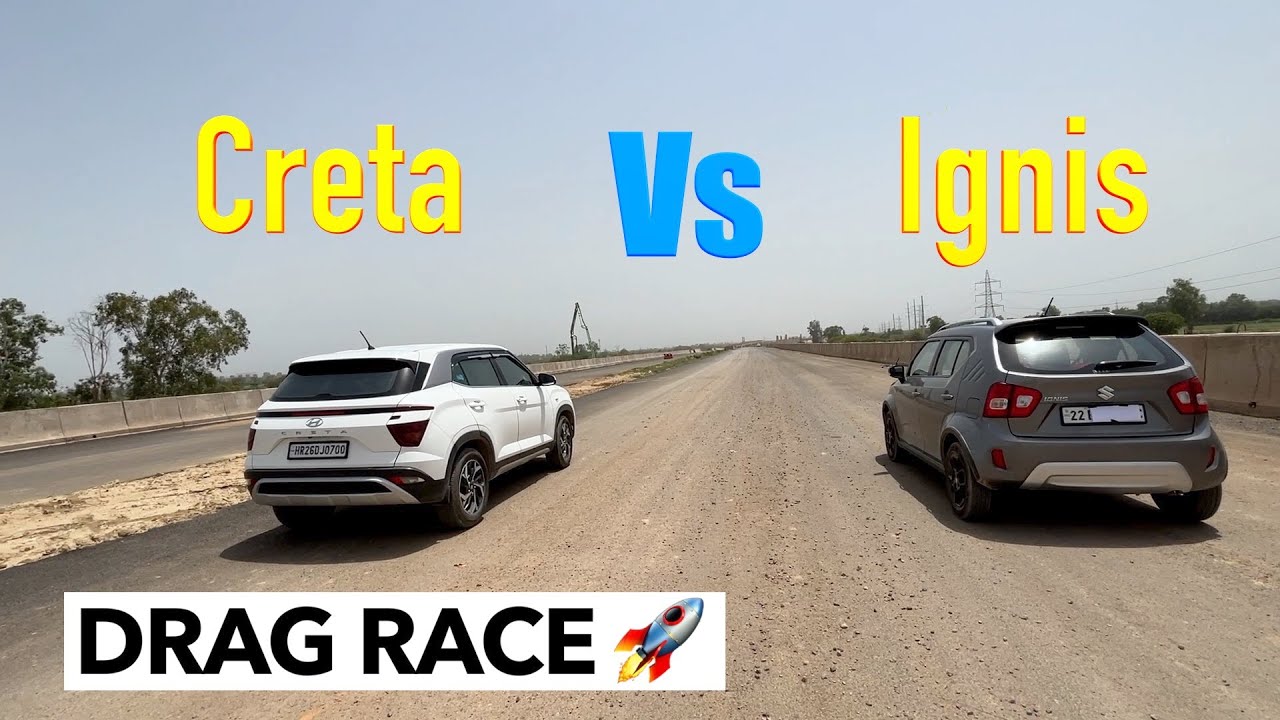 Drag Race: Ignis Vs Creta Unexpected Results 😱 छोटा पैक बड़ा धमाका ! Hyundai Vs Maruti