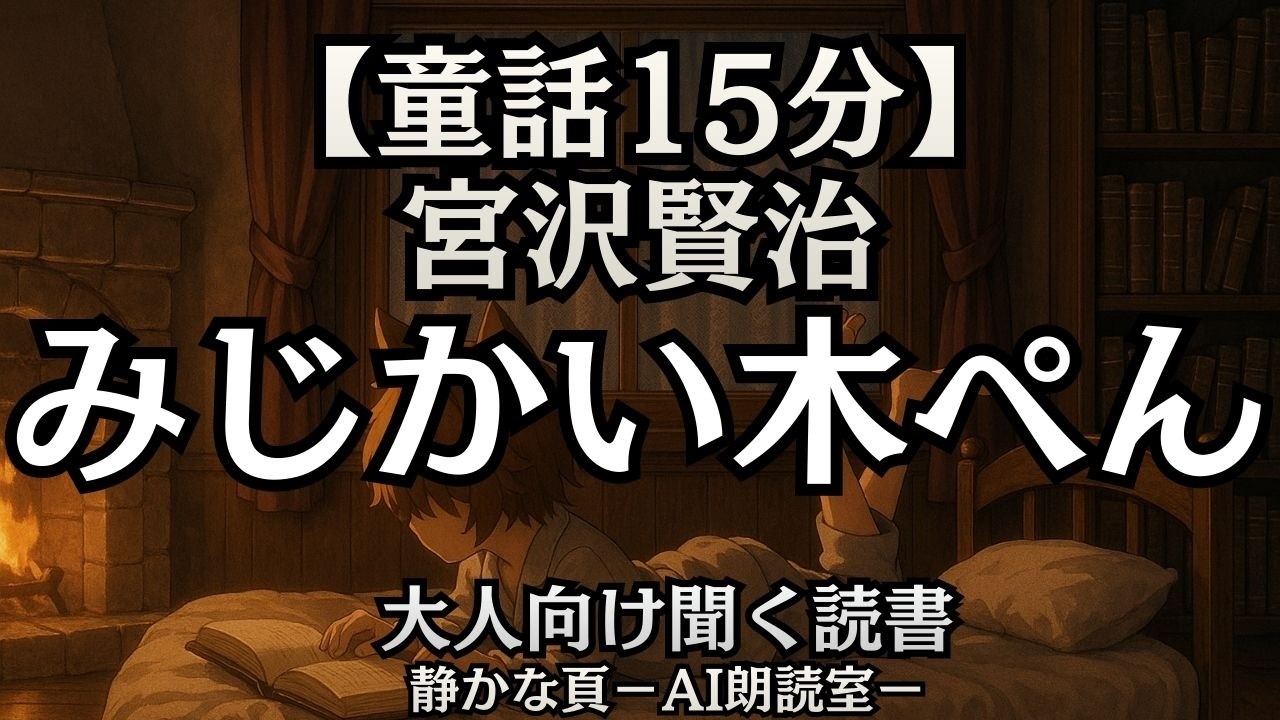 【童話】宮沢賢治 みじかい木ぺん｜AI朗読 大人向け聞く読書 少年ボイス 読み聞かせ 焚火音ASMR