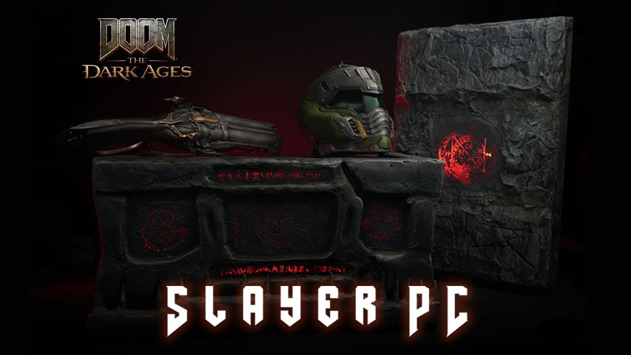 We Built a DOOM The Dark Ages Slayer PC Inside a Stone Sarcophagus