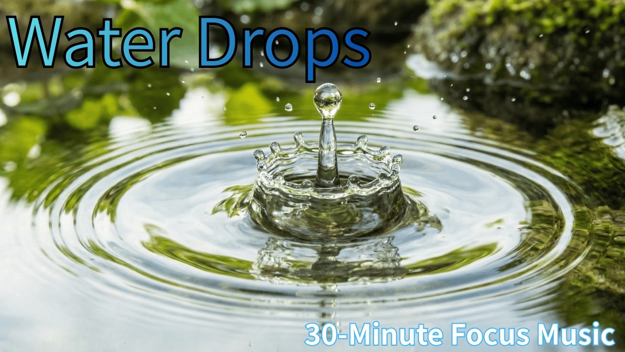 【作業用BGM】30分間 集中！ 水滴の音 /  Work Music Water Drops