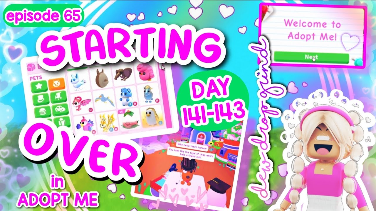 🩵 Starting Over 🩵 in Adopt Me! Poor to RICH Challenge! DAY 141-143 NEW ACCOUNT! #adoptme