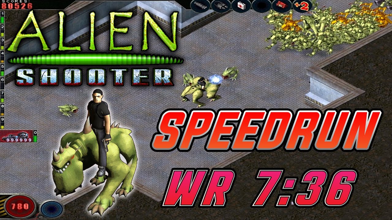 Alien Shooter. SPEEDRUN World Record 7:36. Horseman Mod