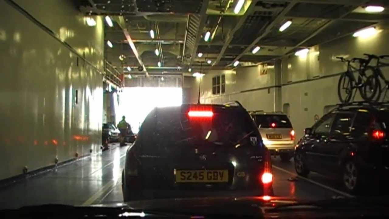Driving Off Brittany Ferries MV Pont Aven Roscoff, Finistère, Brittany, France 22nd April 2011