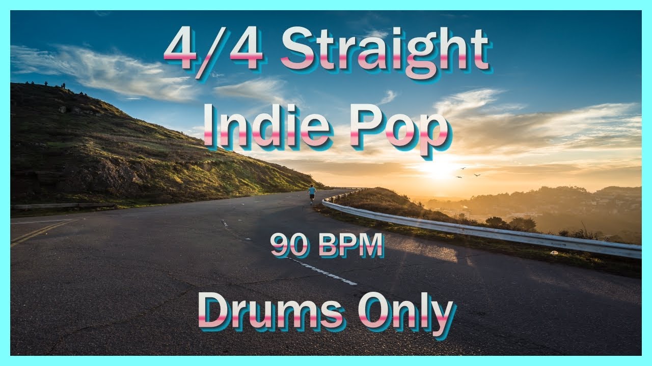 4/4 Straight Indie Pop/Rock Drums Only 90 BPM