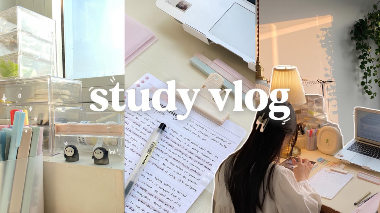 STUDY VLOG |  lots of studying, decorate journal , study productive⟡ ݁₊🍓