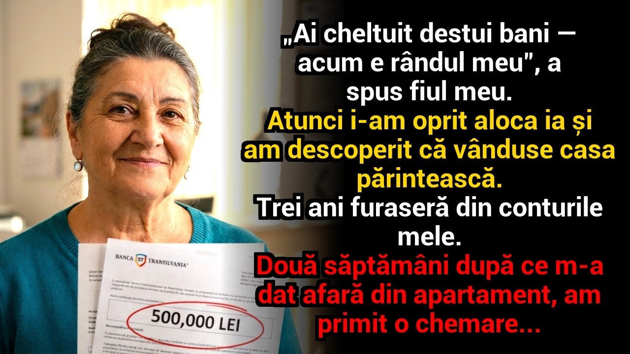 „Ai cheltuit destui bani — acum e rândul meu”, a spus fiul meu. atunci i-am oprit alocația