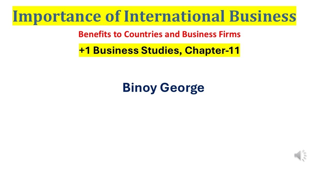 Benefits of international business