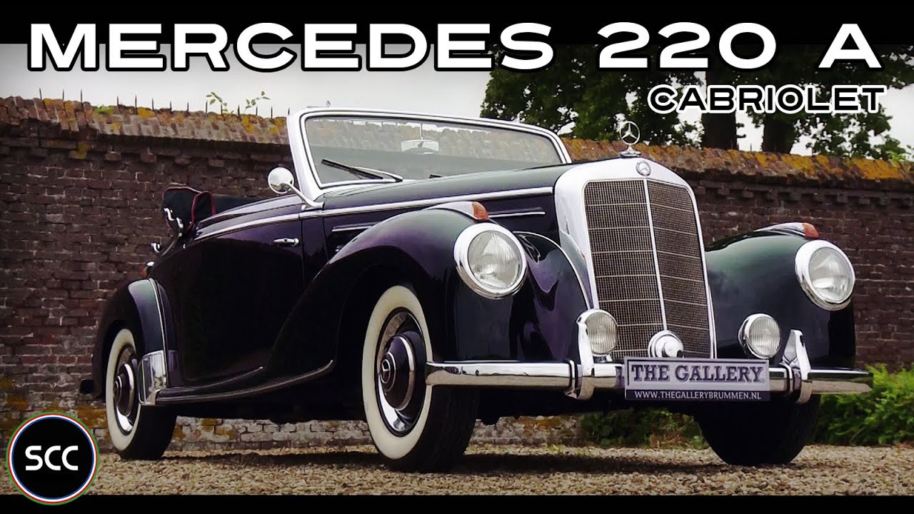 MERCEDES 220 A / 220A Cabriolet 1952 - Modest test drive - Mercedes-Benz engine sound | SCC TV