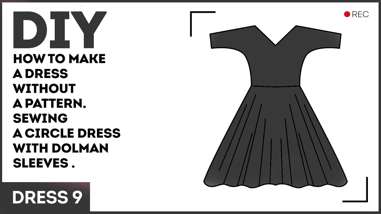 DIY: How to make a dress without a pattern. Sewing a circle dress with dolman sleeves.