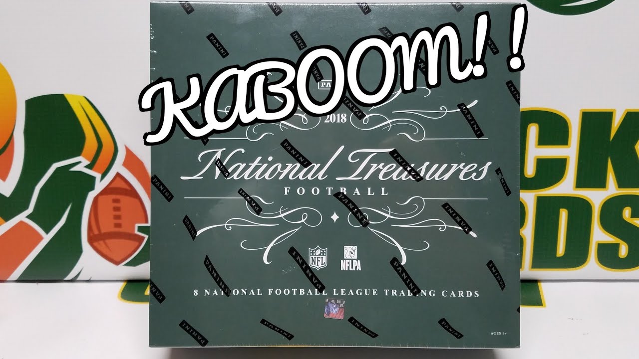 $800 Unboxing. 2018 National Treasures Football Hobby Box. KABOOM!!!