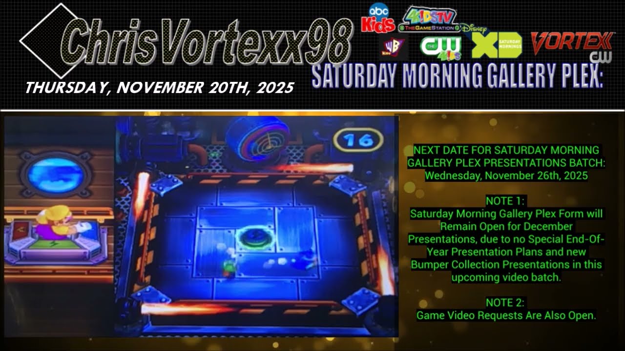 ChrisVortexx98 Saturday Morning Gallery Plex Content News Update 11-20-2025