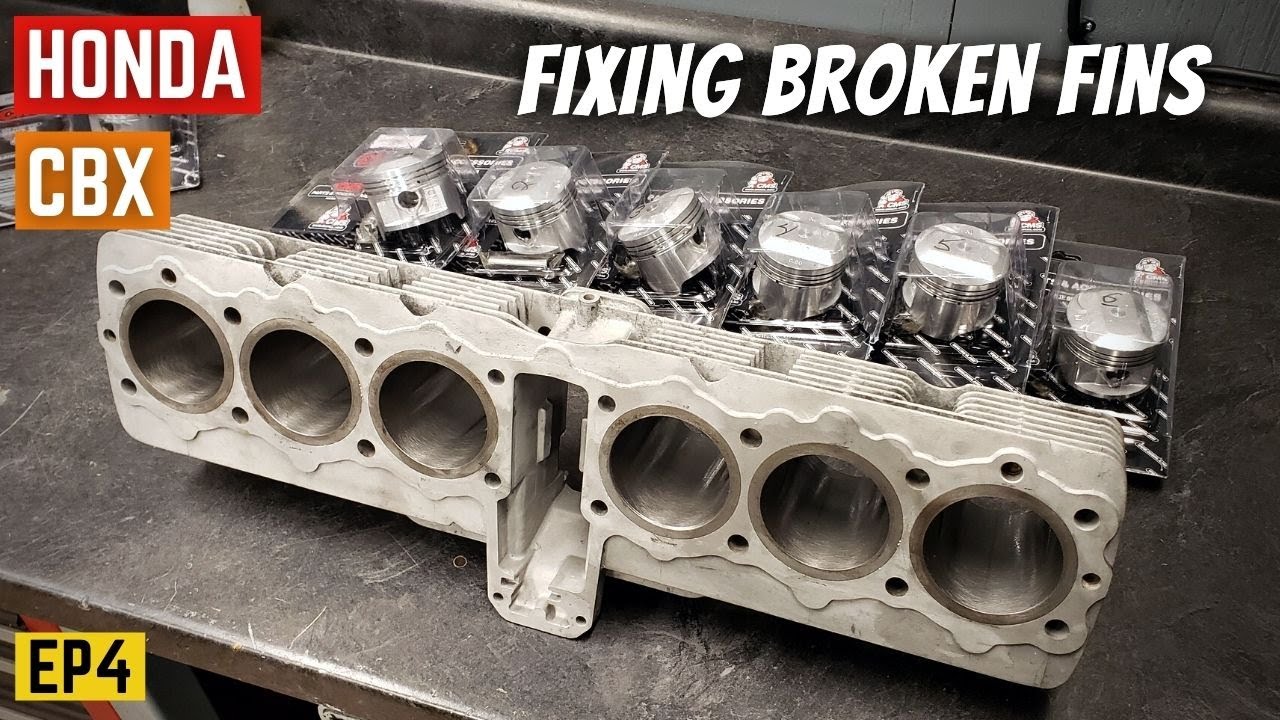 Honda CBX Cylinder Repair - Welding Broken Cooling Fins EP4