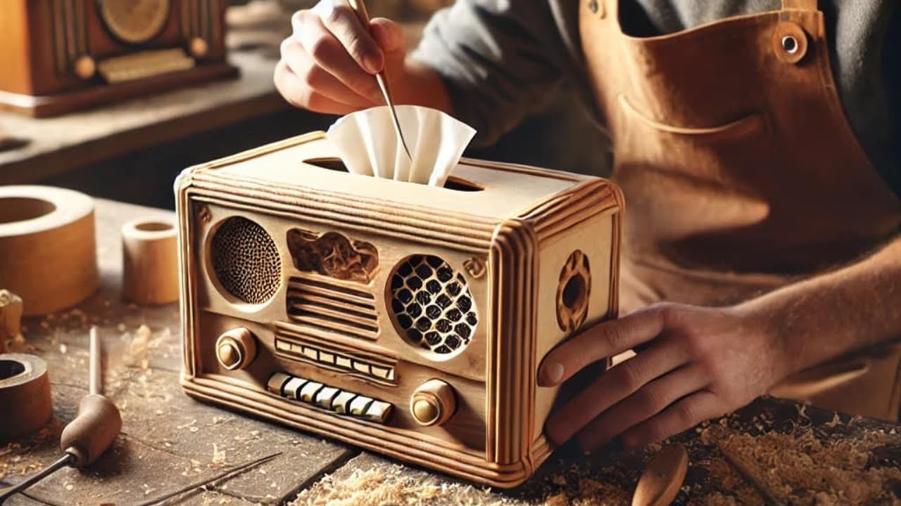 Make A Vintage Radio Inspired Paper Box // DIY Woodworking Craft Ideas