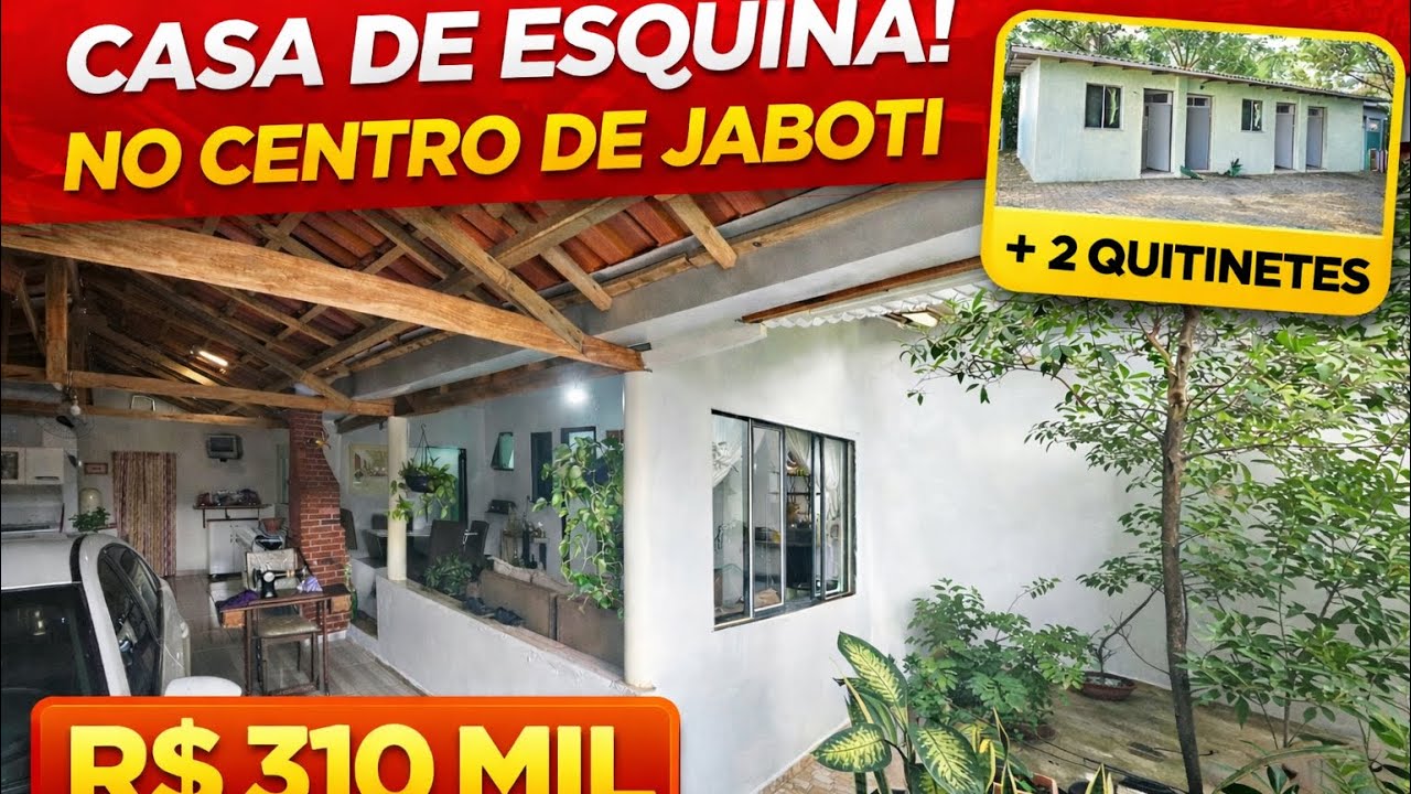 IMPERDÍVEL! Casa no Centro de Jaboti com Comércio e Quitinetes – R$ 310 MIL