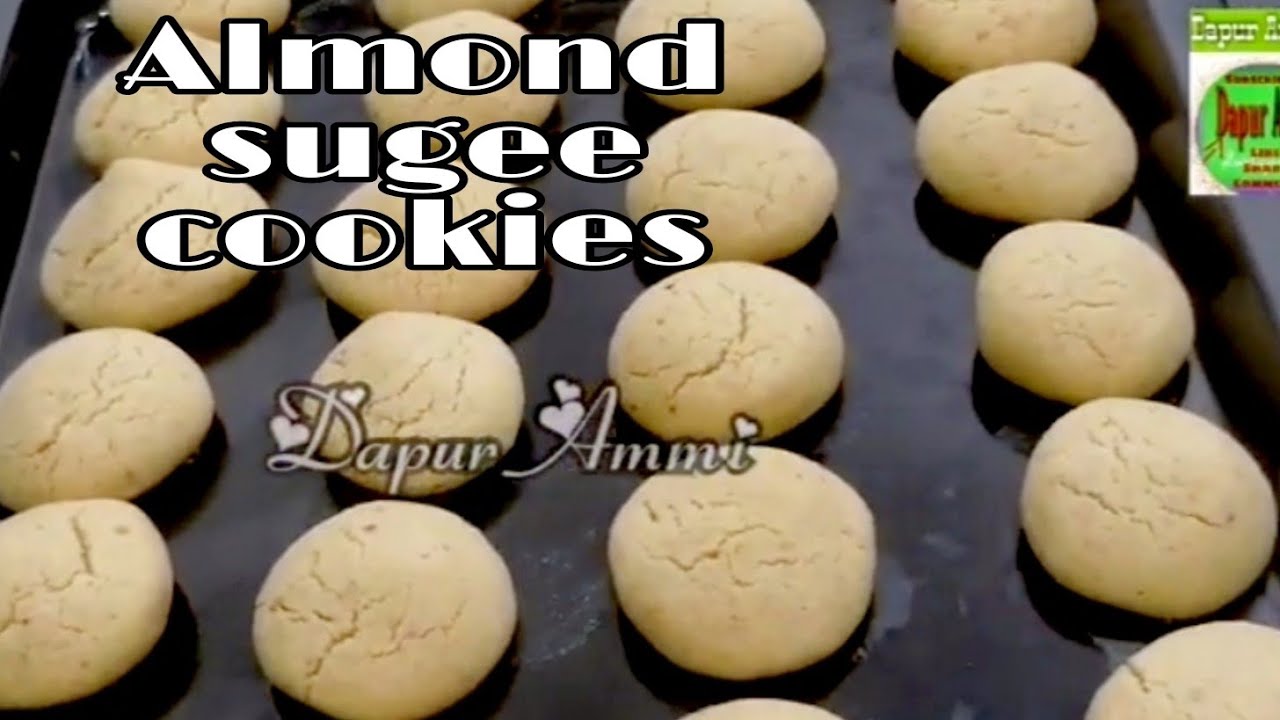 Biskut Badam Suji/Sugee Almond cookies/sukatan cawan /makan 1 tak cukup tau.