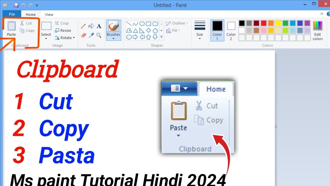 MS-Paint Clipboard group tutorial  || Ms Paint Clipboard group tutorial in Hindi