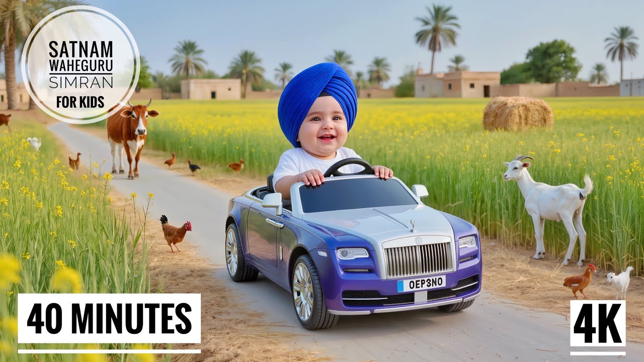 Satnam Waheguru (ਸਤਨਾਮ ਵਾਹਿਗੁਰੂ) 🌙 | Deep Sleep Gurbani Simran for Babies, Kids & Toddlers | 40 Min