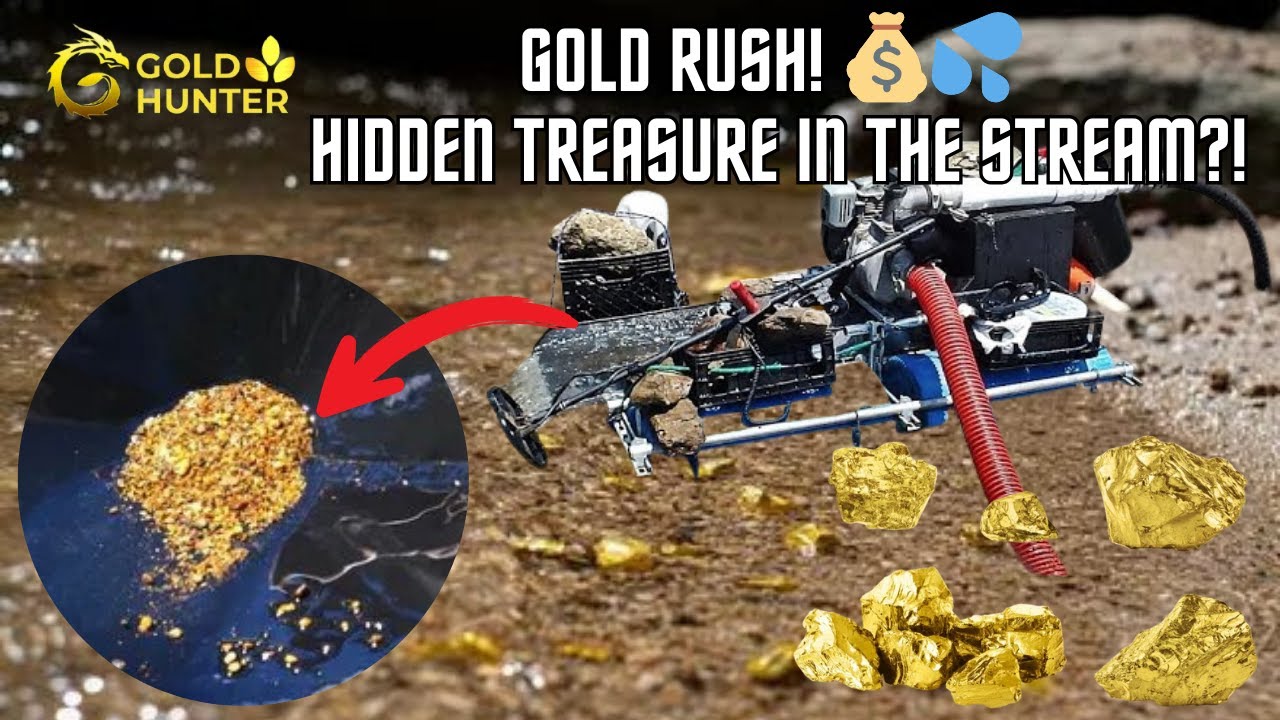 Gold Found! Gold Panning with a Water Pump in a Stream - GOLD RUSH