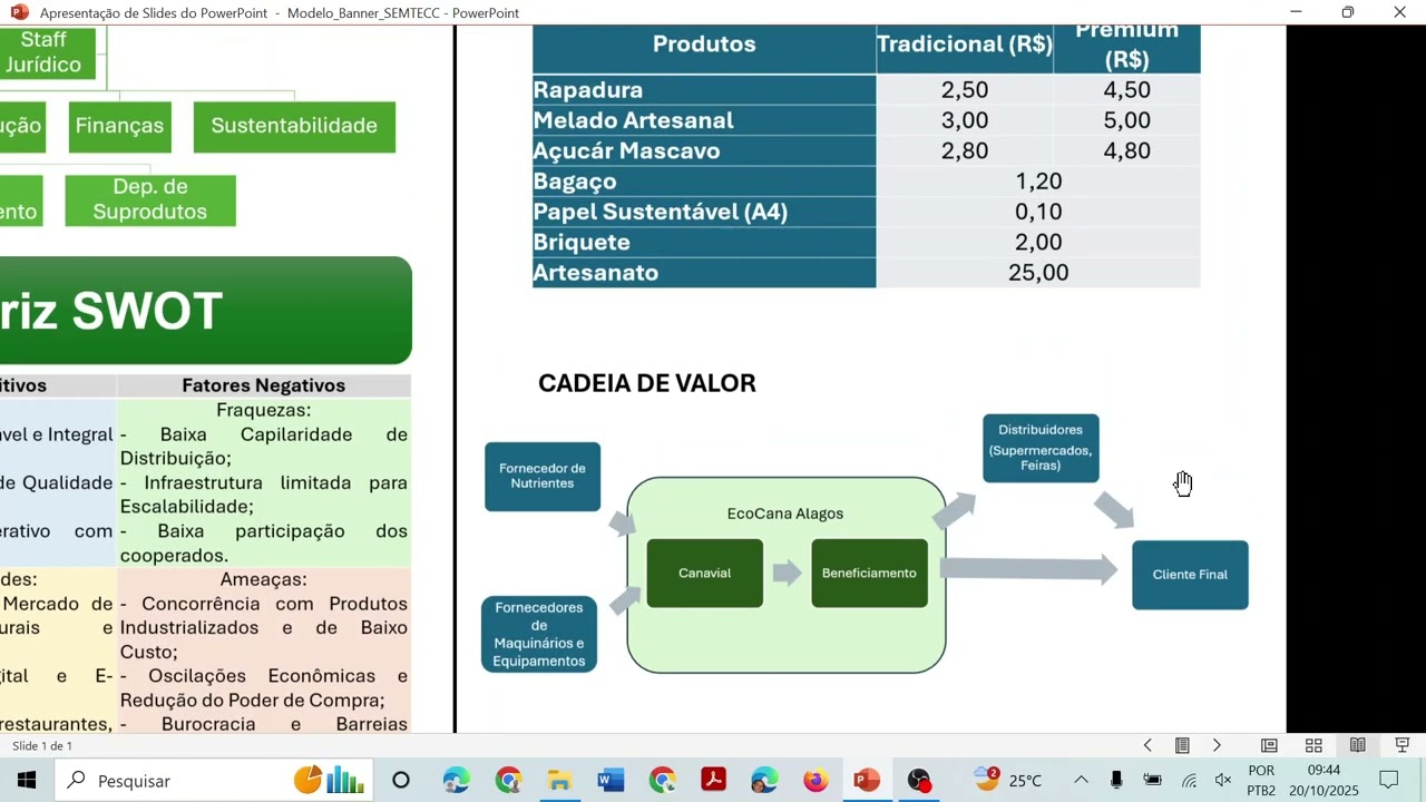 7. Cadeia de Valor (EcoCana Alagoas)