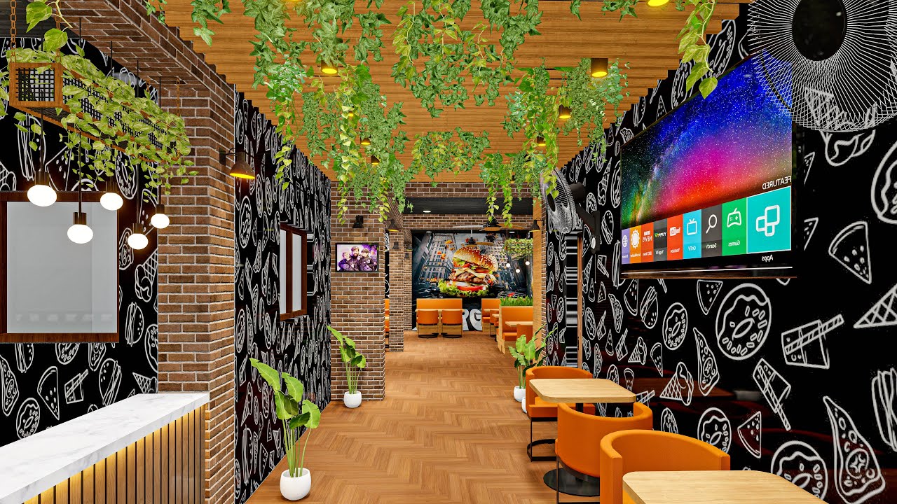 Small Fast Food Shop Design Ideas | Modern Fast Food Restaurant Design