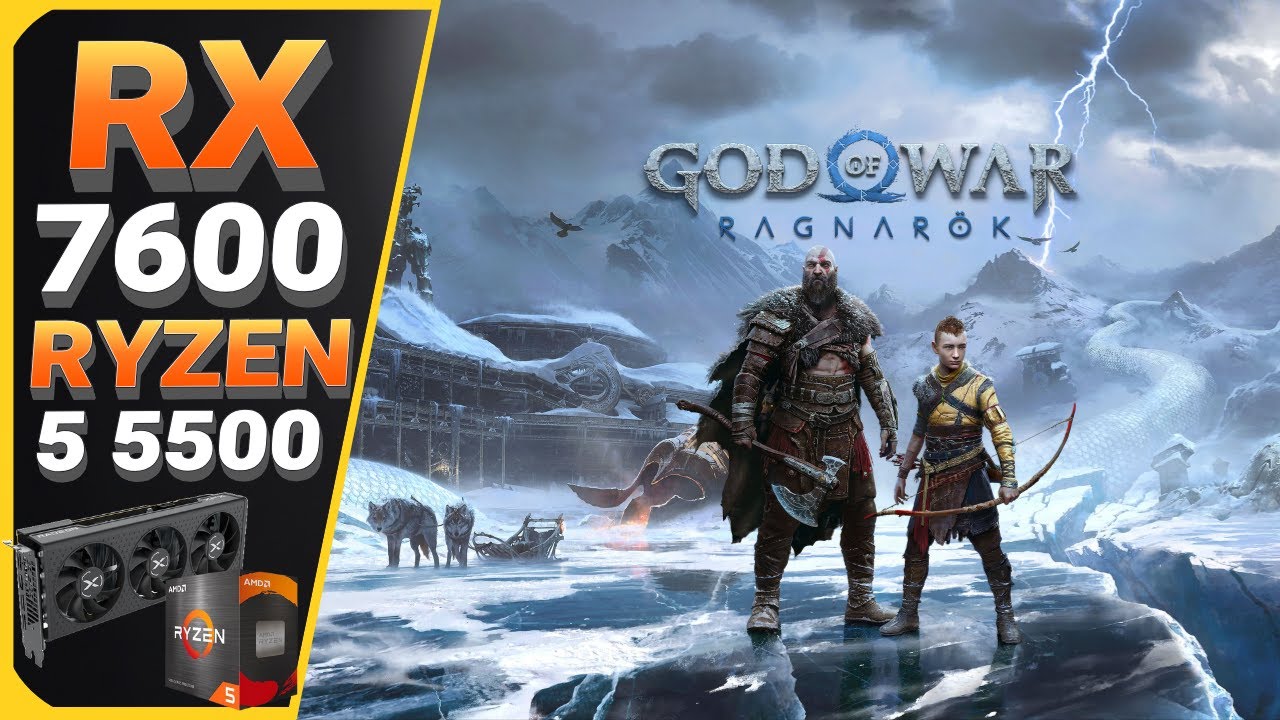God of War Ragnarök na RX 7600 + Ryzen 5 5500 – RODA BEM em 2026? 🔥