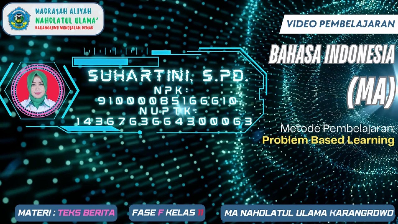 Video Pembelajaran PBL Bahasa Indonesia MA
