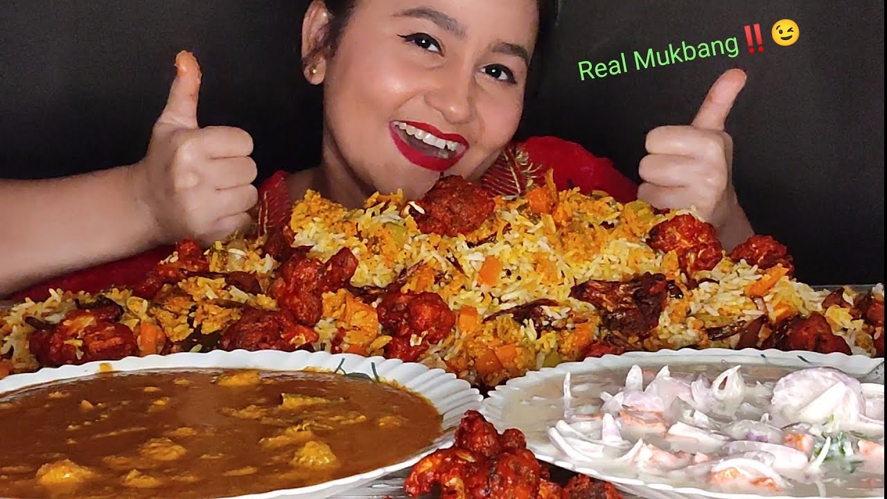 Real Mukbang😉!!!My Veg Dum Biryani Recipe With Biryani Salan and Onion Raita🤤😋