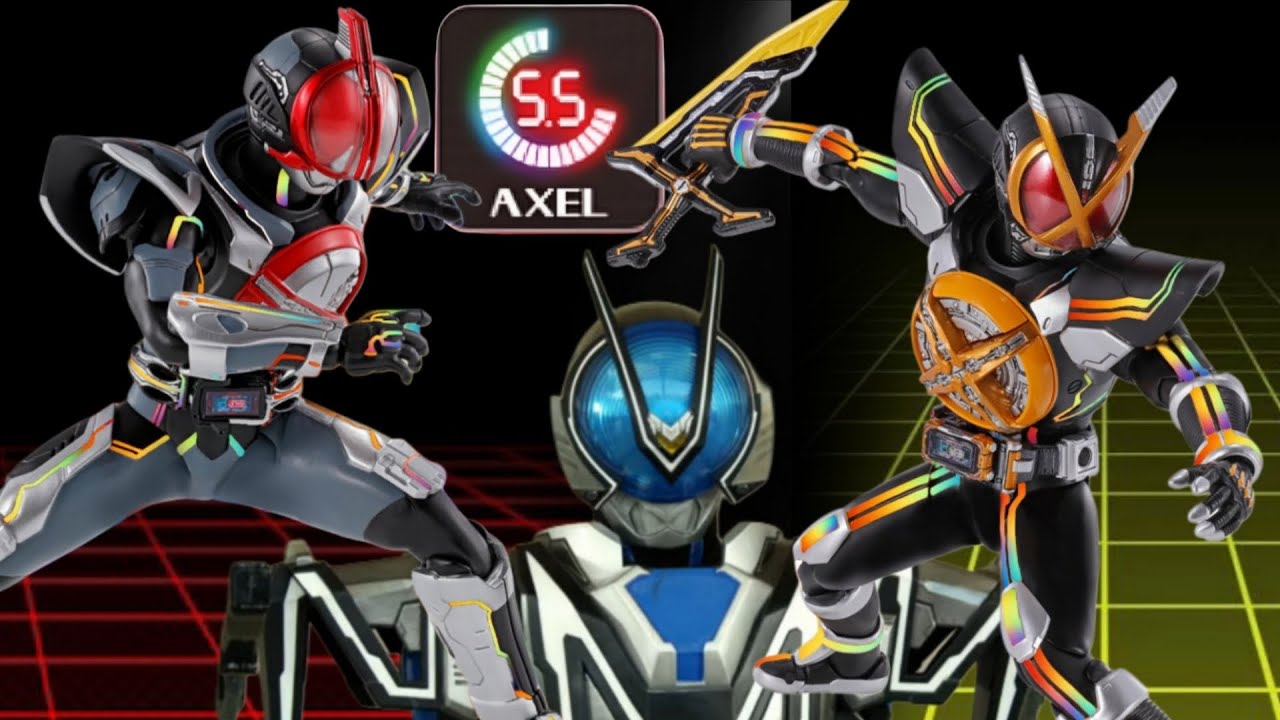 Kamen Rider Faiz and Kaixa Axel form with Muez finisher 