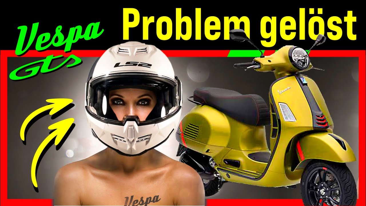 Vespa GTS - XL-Helme stauen. So geht es... genial und einfach.