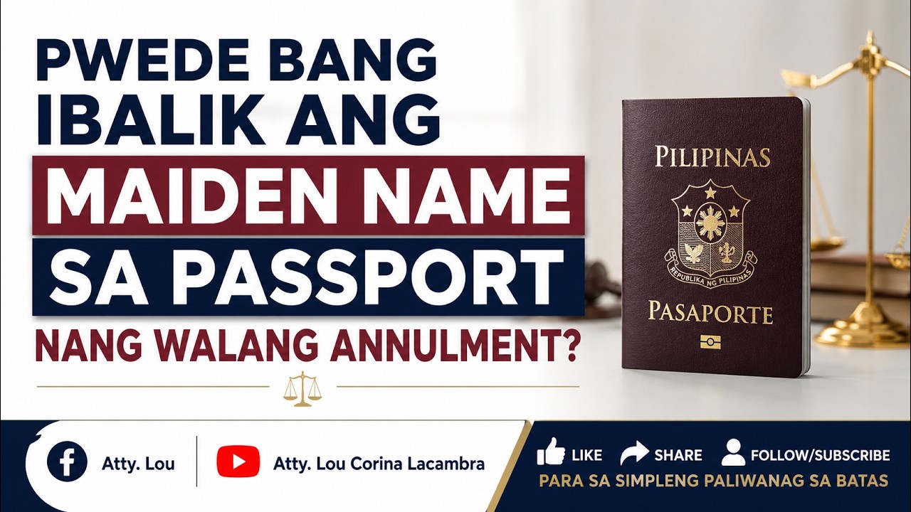 Paano Ibalik ang Maiden Name sa Passport? DFA Requirements 2026