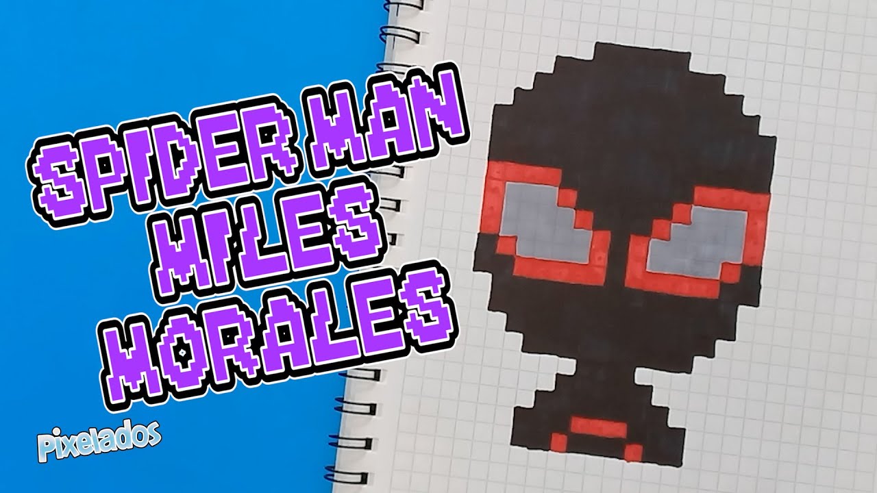 COMO DIBUJAR A SPIDER MAN MILES MORALES EN  APIXEL ART - PIXELADOS