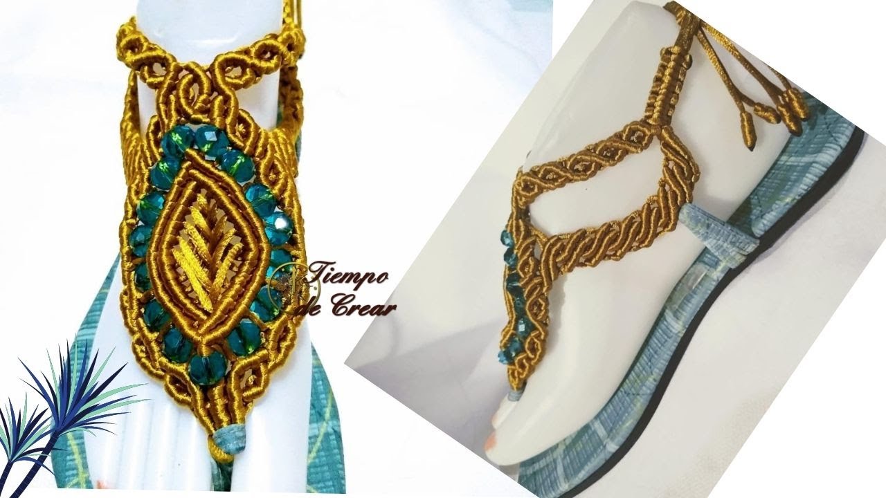 SANDALIA EN MACRAMÉ BLUE..Parte 1. Paso a paso