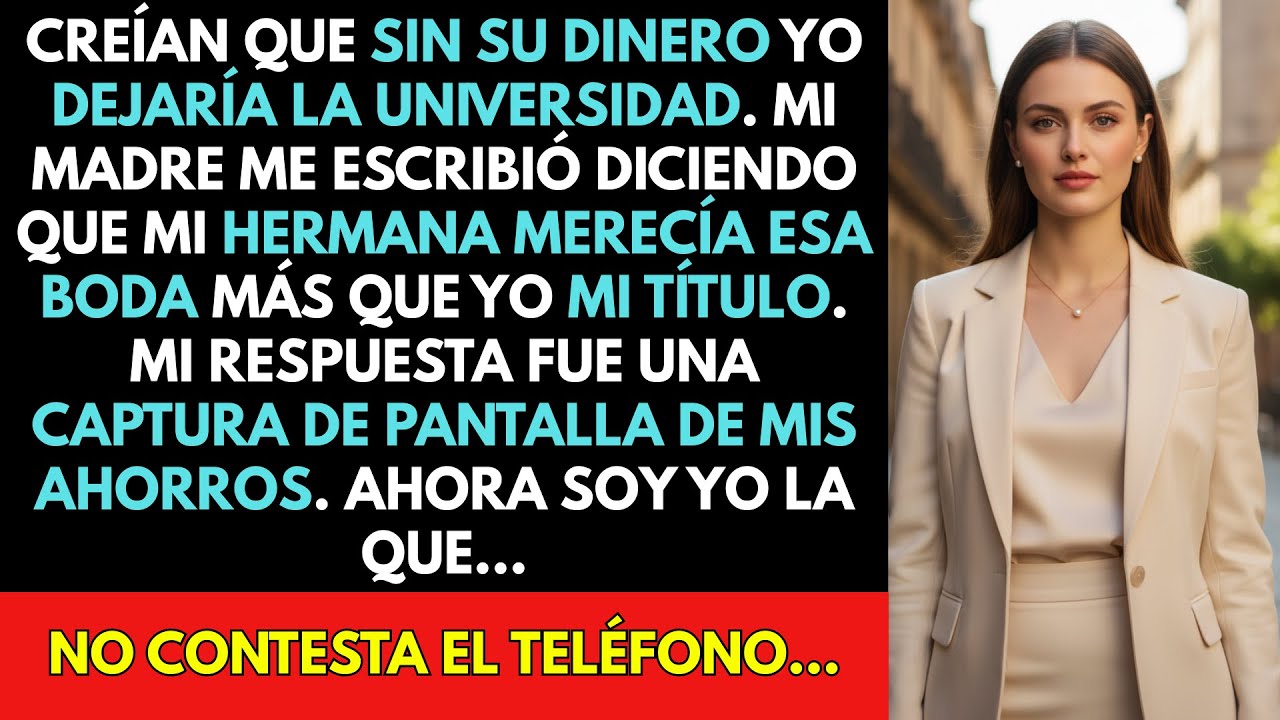 Mi Madre Me Texteó: ‘Cancelamos Tu Colegiatura Para Pagar La Boda De Tu Hermana’. Lloró Sangre...