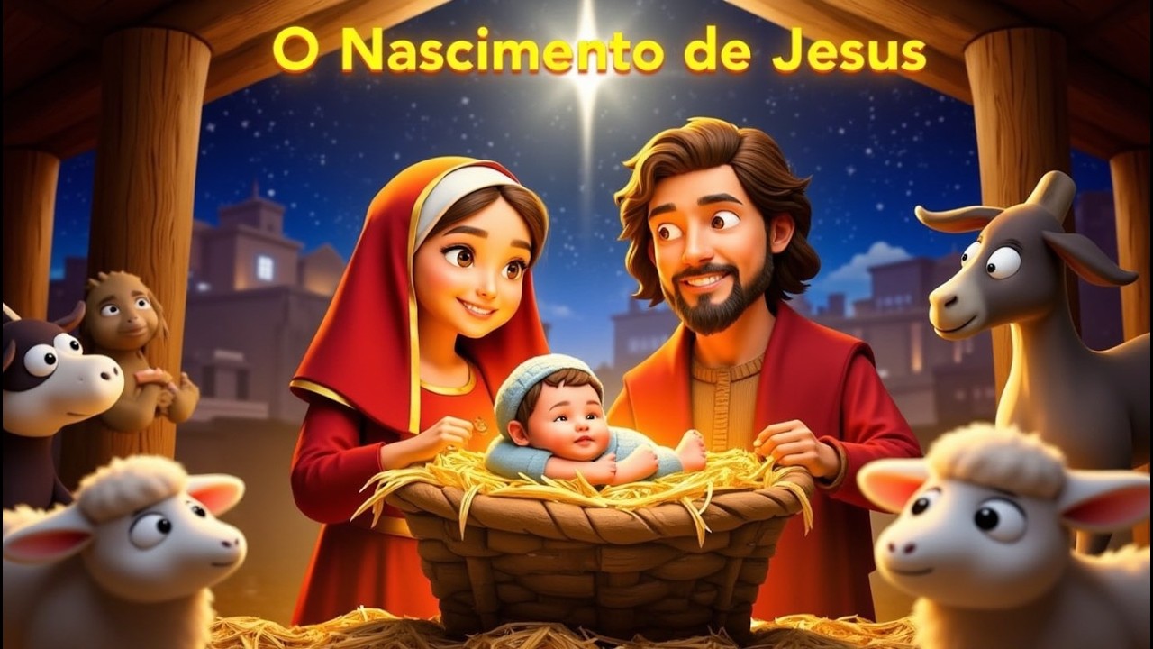 Histórias e Desenhos Bíblicos Infantil,  Nascimento de Jesus