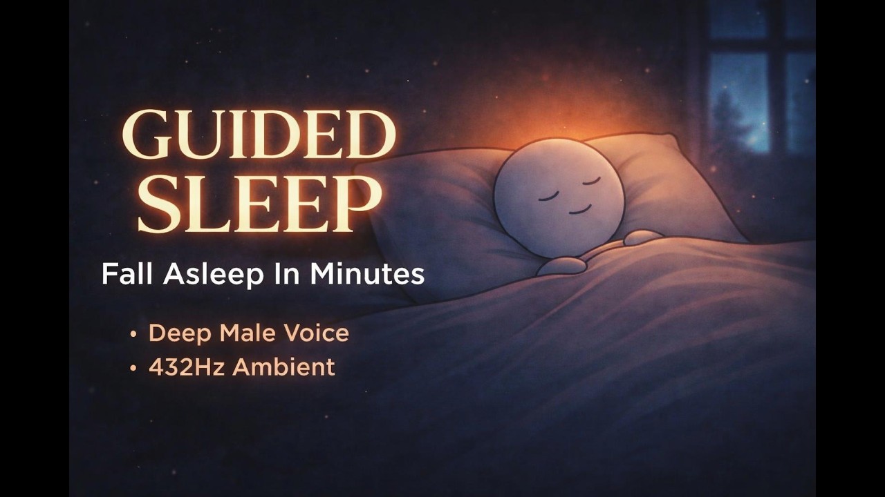 Guided Sleep (1 hour) – Fall Asleep In Minutes (Deep Male Voice + 432Hz Ambient)