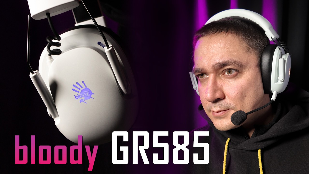 Bloody GR585 - Бездротові навушники-гарнітура (2,4 ГГц і Bluetooth) з RGB і автономністю 80 год
