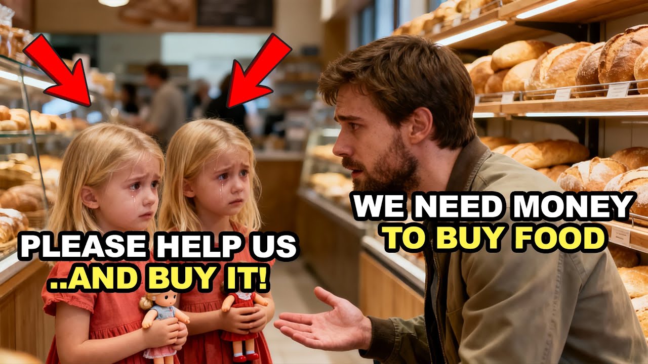 POOR TWINS ENTER A BAKERY WITH A DOLL BOX, BEGGING TO TRADE FOR BREAD — A BILLIONAIRE OVERHEARS