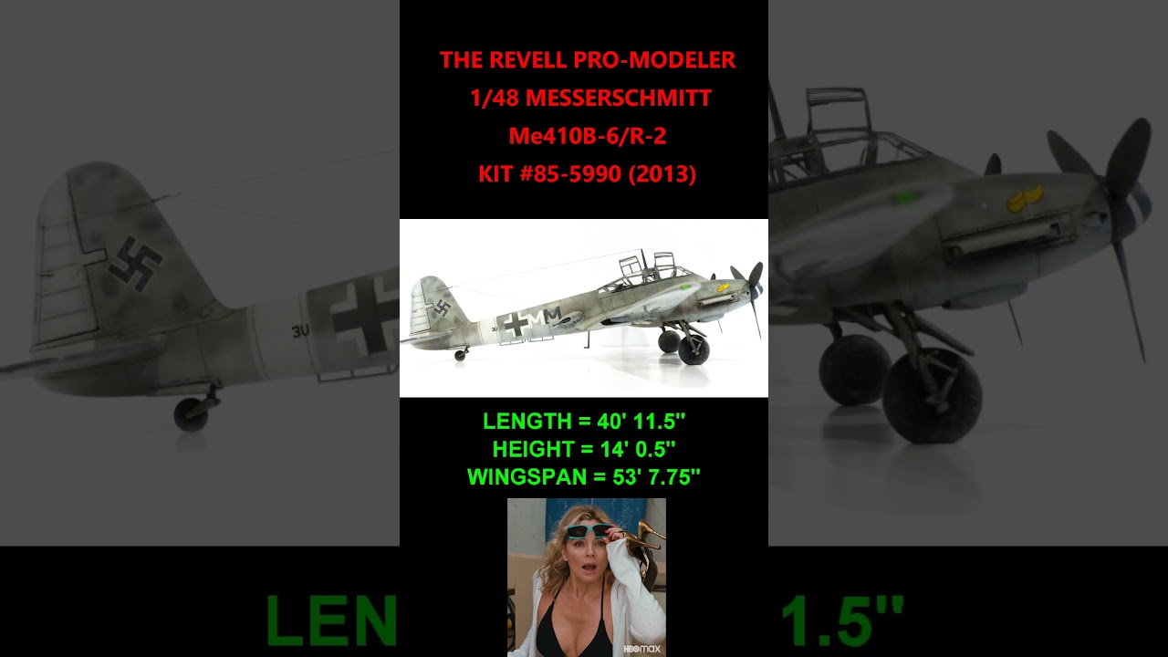 REVELL 1/48 PRO-MODELER MESSERSCHMITT Me410B-6/R-2 KIT#85-5990 (2013) #short #shorts