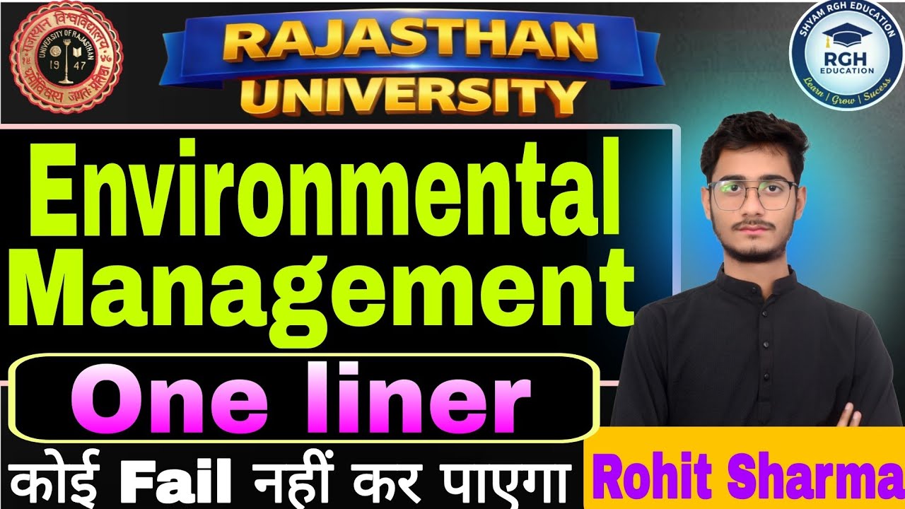 Environmental Management One Liner | Rajasthan University BA BSc 3rd Semester Exam Preparation