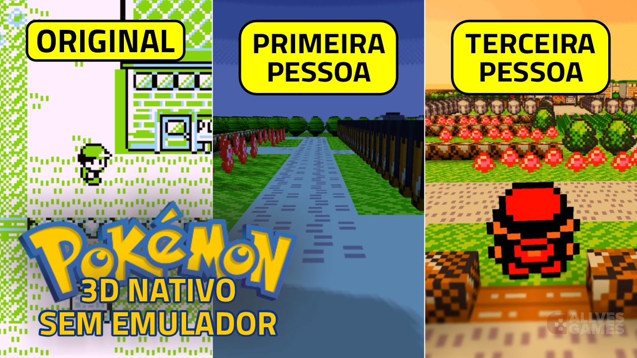 Como Jogar Pokemon Gold/Red/Blue/Yellow 3D Nativo no PC com o Novo Mod Primeira/Terceira Pessoa